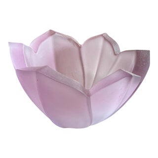 Vintage Lenox Lavender Tulip Lotus Glass Flower Bowl For Sale