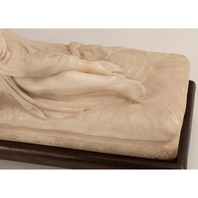 Very finely hand carved 19th century Italian Pauline Bonaparte as Venus victrix alabaster sculpture after antonio canova....