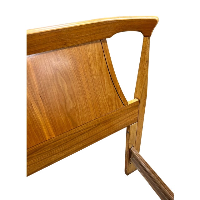 Vintage Mid Century Modern Kent Coffey "Perspecta" Walnut Headboard, Footboard, Full Bed Frame For Sale - Image 11 of 18