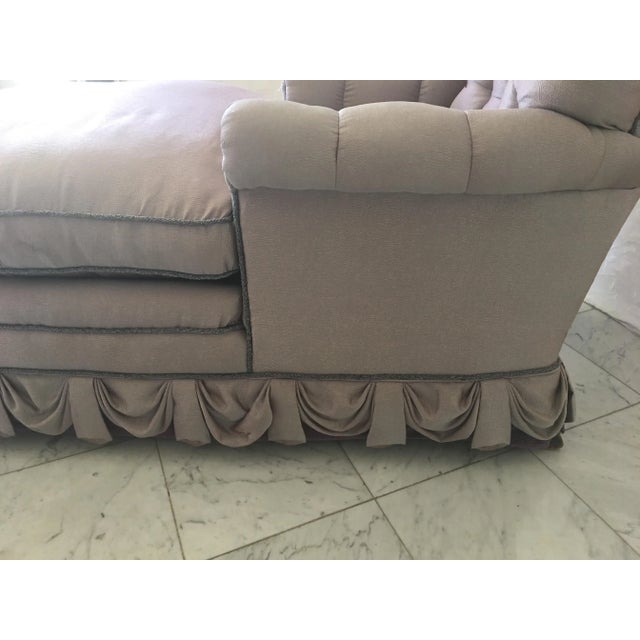 Hollywood Regency 1940s Vintage Hollywood Regency Lavender Shagreen Silk Chaise For Sale - Image 3 of 13