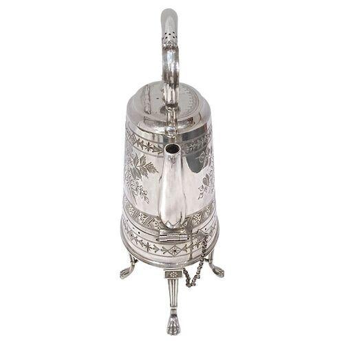 Walker & Hall Antique Aesthetic Movement Kettle & Warming Base For Sale - Image 4 of 10