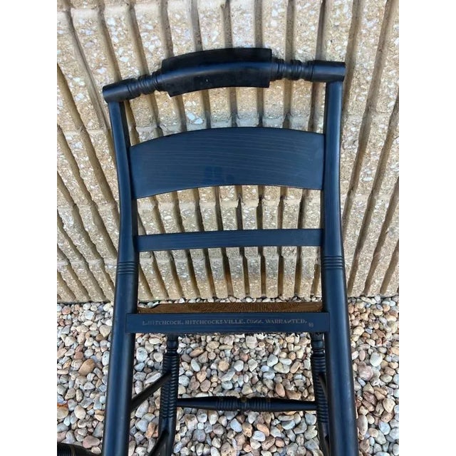 Mid 20th Century Pair Vintage Hitchcock Rush Seat Side Chairs For Sale - Image 12 of 12