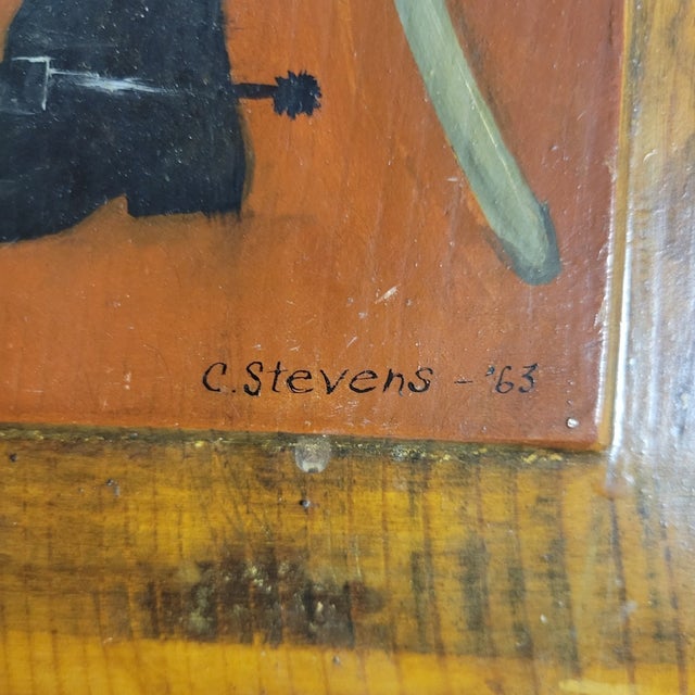 Pair of 1963 Folk Art Oil on Board Plaques – Civil War Cavalry Private & Army Volunteer, Signed C. Stevens For Sale In Raleigh - Image 6 of 9