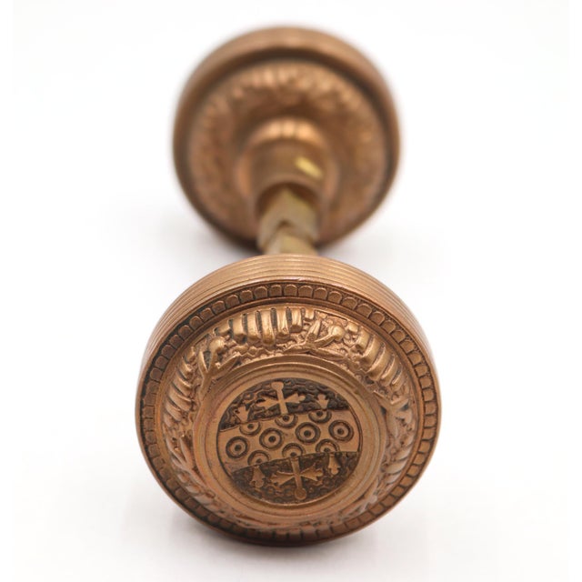 Early 20th Century Pair of Reading Windsor Brass Entry Door Knobs For Sale - Image 5 of 6