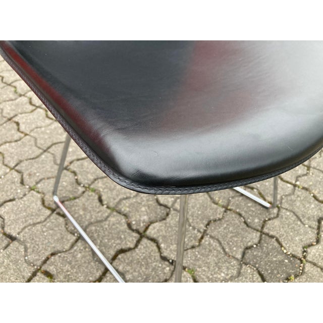 Model 420 Side Chair in Saddle Leather by Harry Bertoia for Knoll Inc. / Knoll International, 2017, Set of 6 For Sale - Image 9 of 18