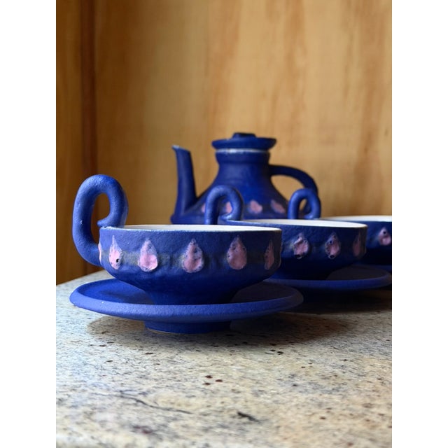 Sculptural Ceramic Coffee Set by HOY, 1980s, Set of 12 For Sale - Image 16 of 18