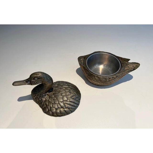 1970s Silver-plated ice bucket depicting a duck by Mauro Manetti For Sale - Image 9 of 12