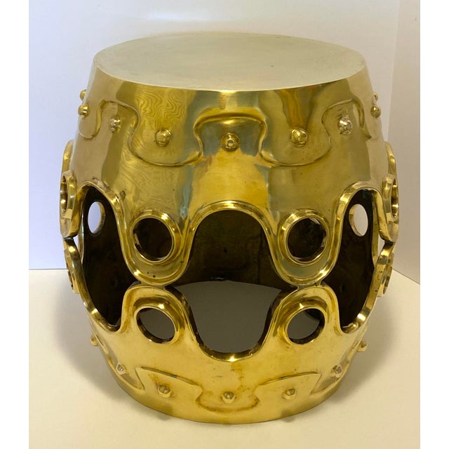 Contemporary Jonathan Adler Brass Table Stool For Sale - Image 3 of 6