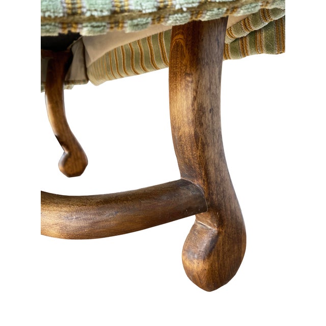 Late 20th Century Velvet Striped Kreiss Ottoman For Sale - Image 9 of 10