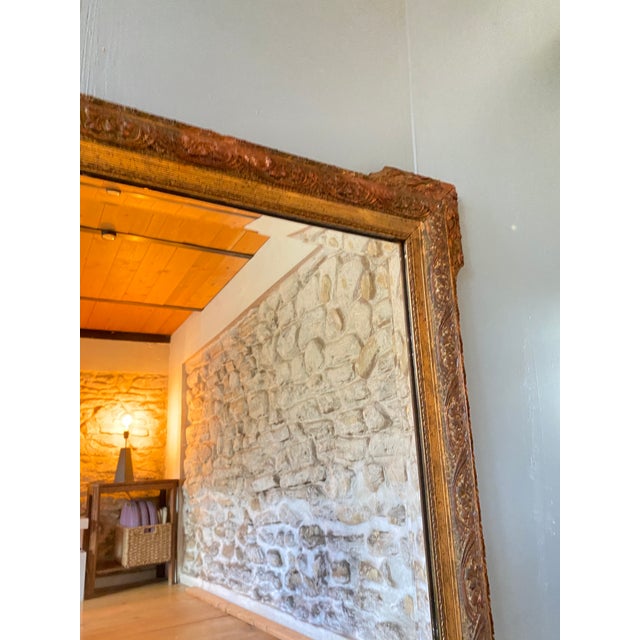 Napoleon III Mirror in Stuccoed and Patinated Wood For Sale - Image 4 of 8