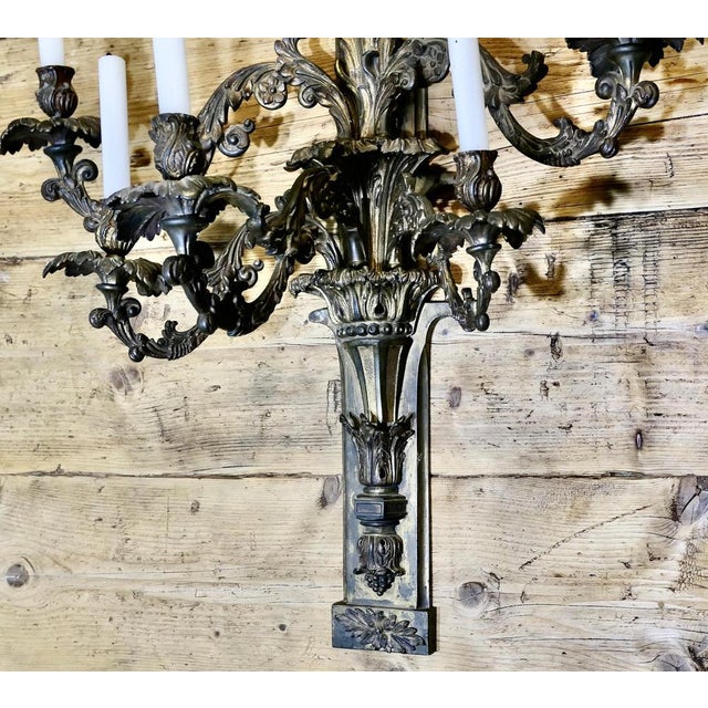 Antique Five-Branch Wall Sconce For Sale - Image 12 of 14