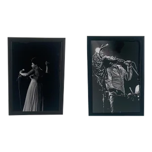 Aretha Franklin and Bob Marley Photography Prints by Brian O'Conner, a Set of 2