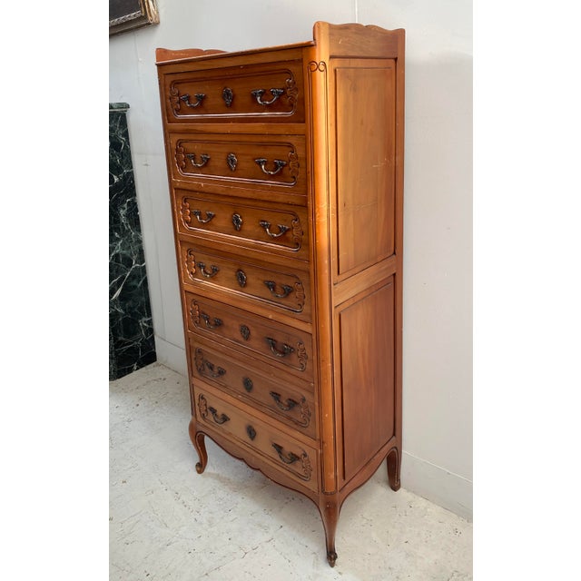 20th Century Regency Style Cherrywood Chest of Drawers For Sale - Image 3 of 11