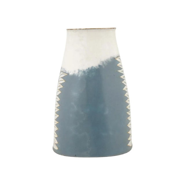 Japanese Cloisonne Enamel Vase Blue Ground Stylized Lotus Design For Sale In New York - Image 6 of 7