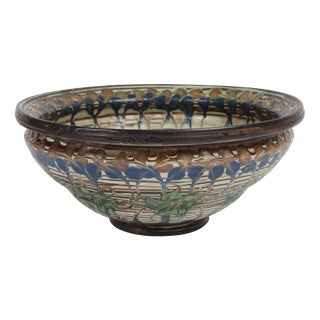 Large Danish Bowl with Floral Motif by Jens Thirslund, 1930s For Sale