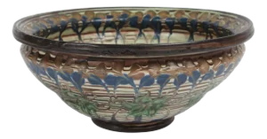 Large Danish Bowl with Floral Motif by Jens Thirslund, 1930s