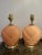 Ceramic 1980 Art Deco Shell Style Peach Table Lamps- a Pair For Sale - Image 7 of 7