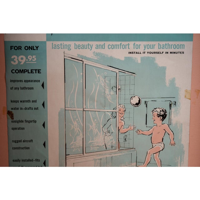 1950s Vintage Twin-Dor Sliding Shower Door Salesman Sample Display Case For Sale - Image 5 of 16