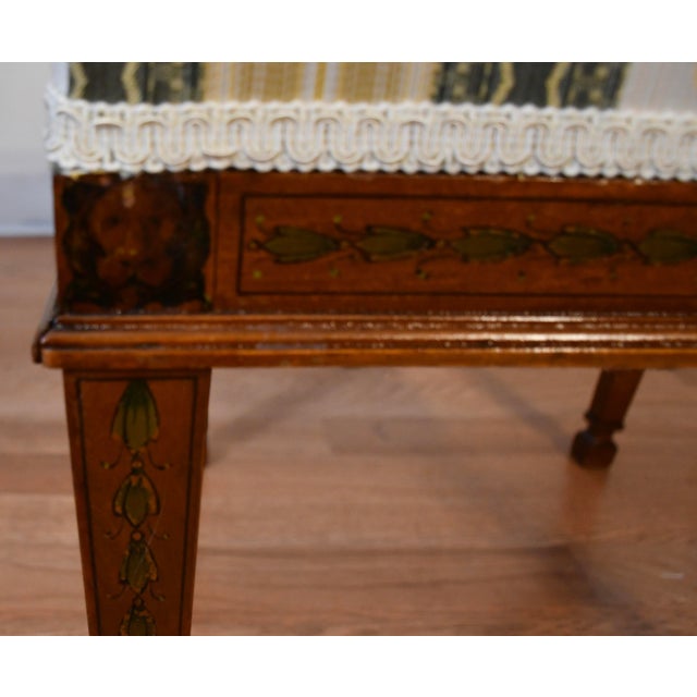 1900s Antique English Mahogany Hand Painted Side Chair For Sale - Image 6 of 9