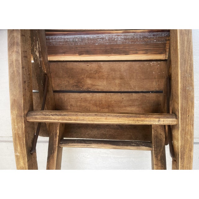Rustic Folding Wooden Chair 1950s For Sale - Image 11 of 16