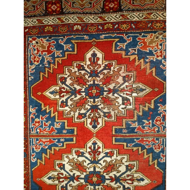 19th Century Handwoven Anatolian Village Rug, Caucasian Design Wool, 4' x 5' For Sale - Image 14 of 18