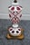 Traditional Cranberry Glass and Brass Lamp Vintage Table Bohemian Czech Hand Painted For Sale - Image 3 of 18