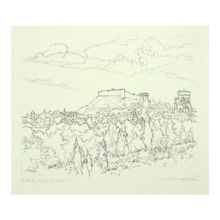 Andre Roland Brudieux, Villeneuve, Etching, Mid 20th Century For Sale