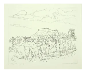 Andre Roland Brudieux, Villeneuve, Etching, Mid 20th Century