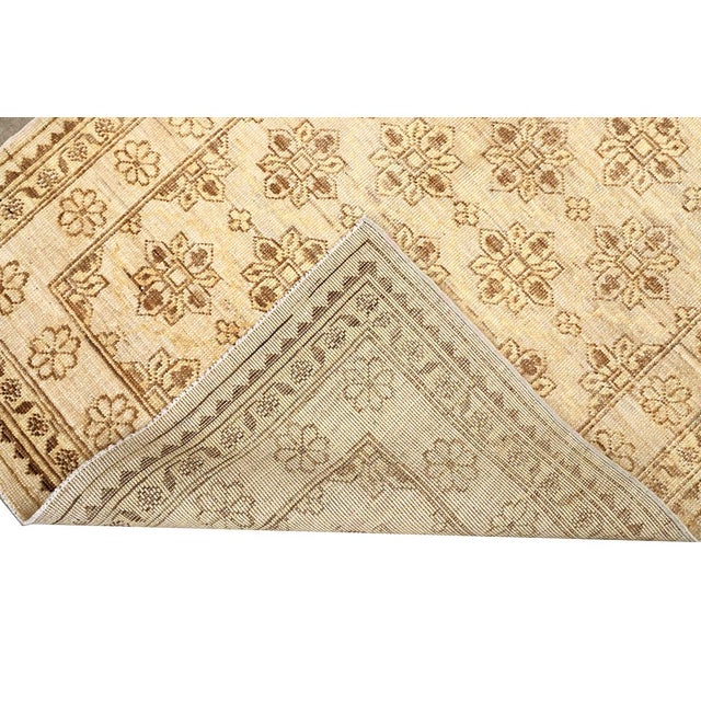 Textile 3'1" X 4'8" Small Ariana Samarkand Collection Soft Honey and Brown Semi Geometric Floral Rug (3' X 5') For Sale - Image 7 of 9