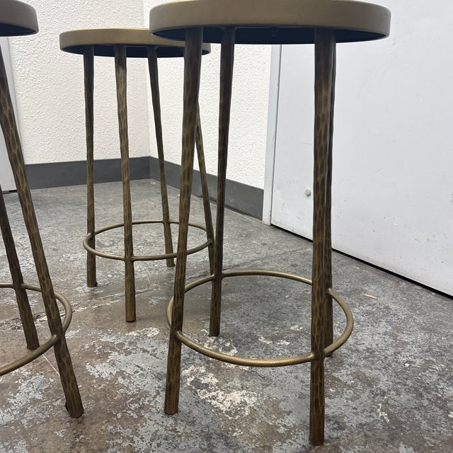 Four Hands Westwood Aged Brass Counter Stools, Set of Three For Sale - Image 9 of 12