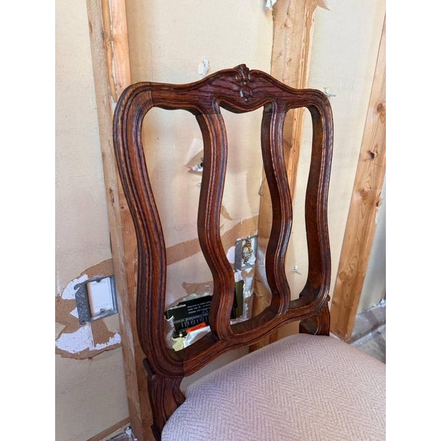 Wood Antique French provincial style Carved Oak Dining Chairs For Sale - Image 7 of 17