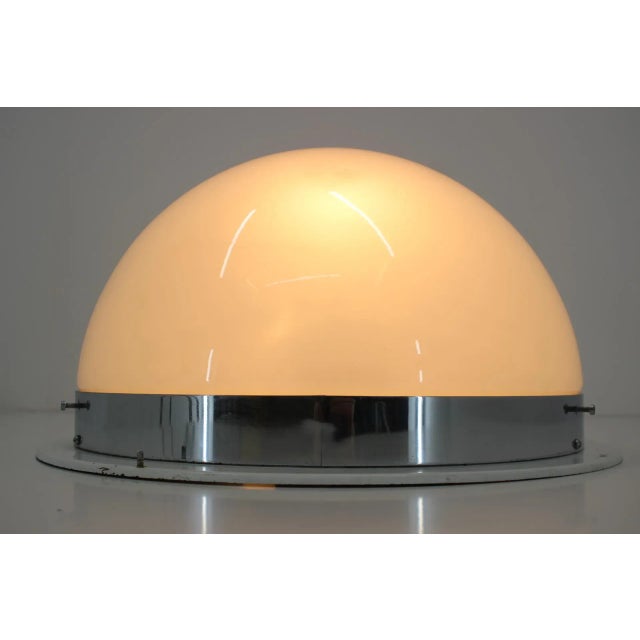 Large Bauhaus Chrome Ceiling Lamp from ESC Zukov, 1940s, in Very Good conditions. Designed 1920 to 1949 Up to 250V...