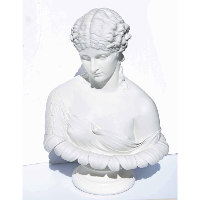 19th century Parian bust of Clytie, a Greek water nymph and symbol of unrequited love. In the legend Clytie, the deserted...