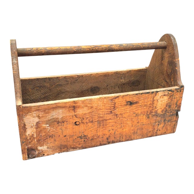 1950s Rustic Wood Tool Box Storage Primitive Cubby Industrial Organizer