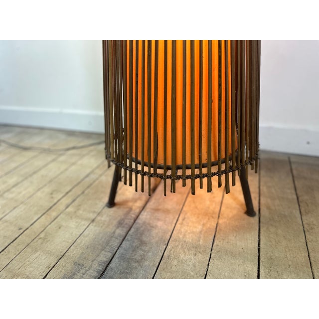 Kobe Floor Lamp in Metal and Rattan, 1990s For Sale - Image 11 of 16