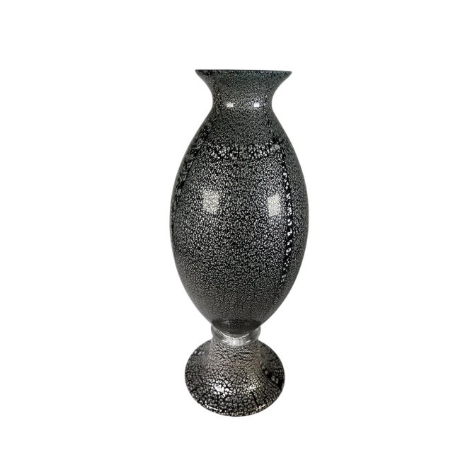 Mid 20th Century Murano Vase With Very Bright Silver Inclusions For Sale - Image 5 of 8