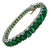 30 Carat Natural Emerald Cocktail Tennis Bracelet 14 Karat White Gold 7" For Sale