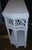 Traditional Vintage Boho Chic Coastal White Wicker Console Table With Lattice & Bead Detail For Sale - Image 3 of 10
