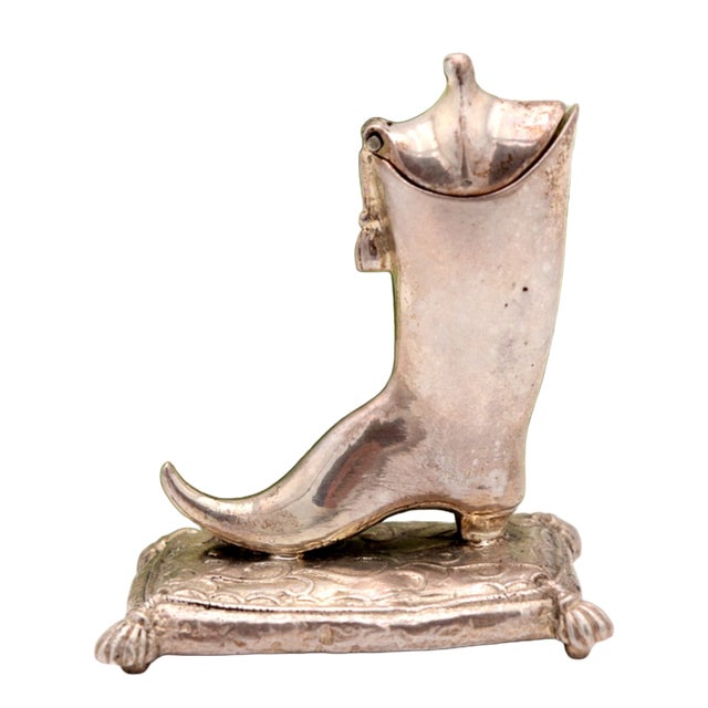 Silver Boot Toothpick Holder For Sale