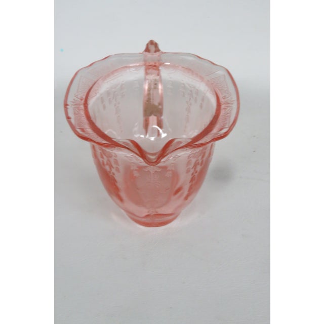Anchor Hocking Vintage Anchor Hocking Princess Pink Open Creamer Dish Depression Glass For Sale - Image 4 of 15