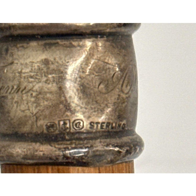 Antique Bone & Sterling Silver Handle, Cane For Sale - Image 9 of 9