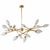 Reminiscent of a botanical stem adorned with flowering blooms and delicate buds, our unique chandelier of antique brass-...