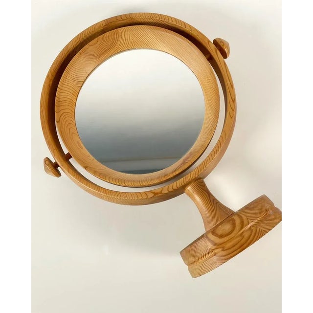 1970s Scandinavian Table Mirror in Pine, 1970s. For Sale - Image 5 of 7