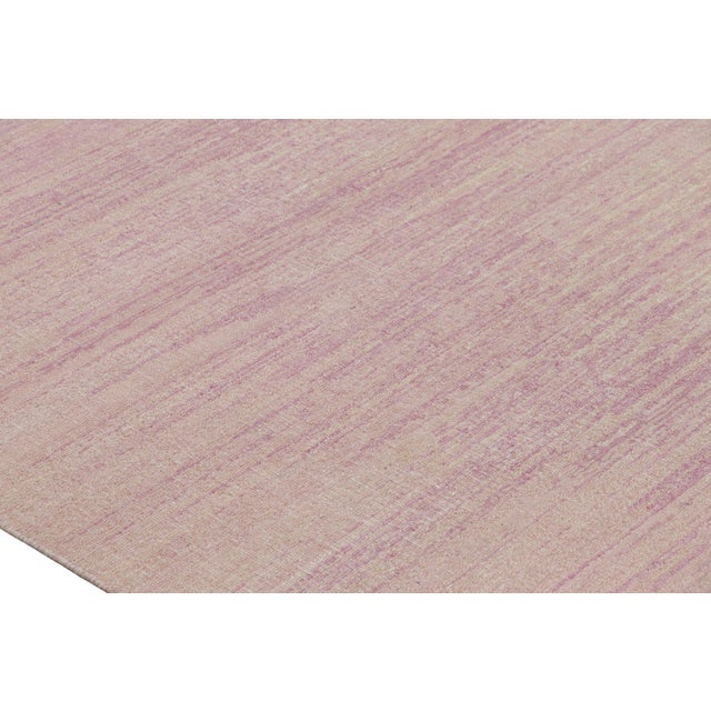 Rug & Kilim’s Textural Rug in Pink and Beige Striae For Sale In New York - Image 6 of 7