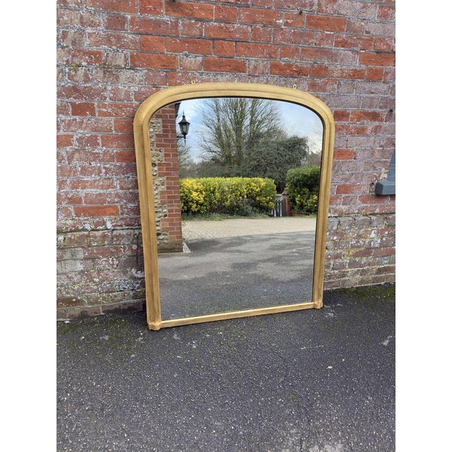 Large Antique English Arched Top Gilt Overmantle Mirror, 19th Century For Sale - Image 6 of 6