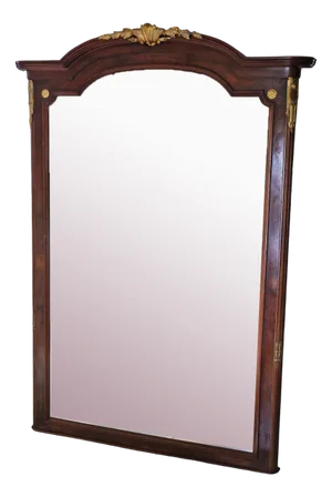 Large Early 20th Century Mahogany & Walnut Floor Wall Mirror, 1920s
