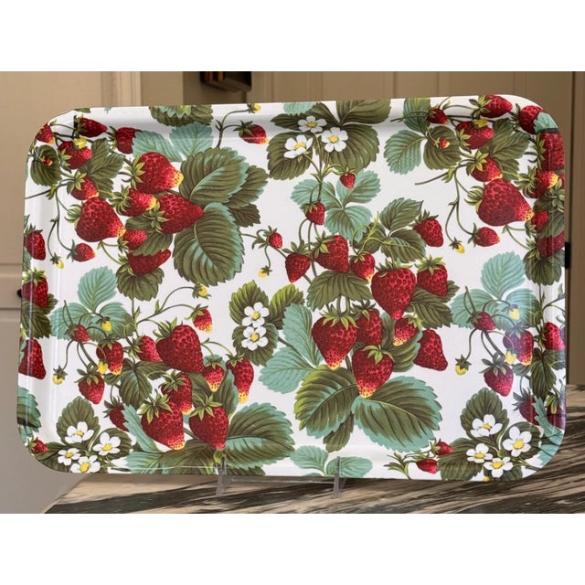1990s LastChance!Made in Italy Strawberry Motif Serving Tray For Sale - Image 5 of 10