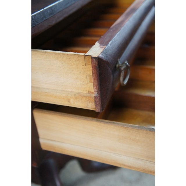 Antique American Empire Mahogany Drop Leaf Parlor Work Table Sewing Stand Chest For Sale - Image 14 of 16