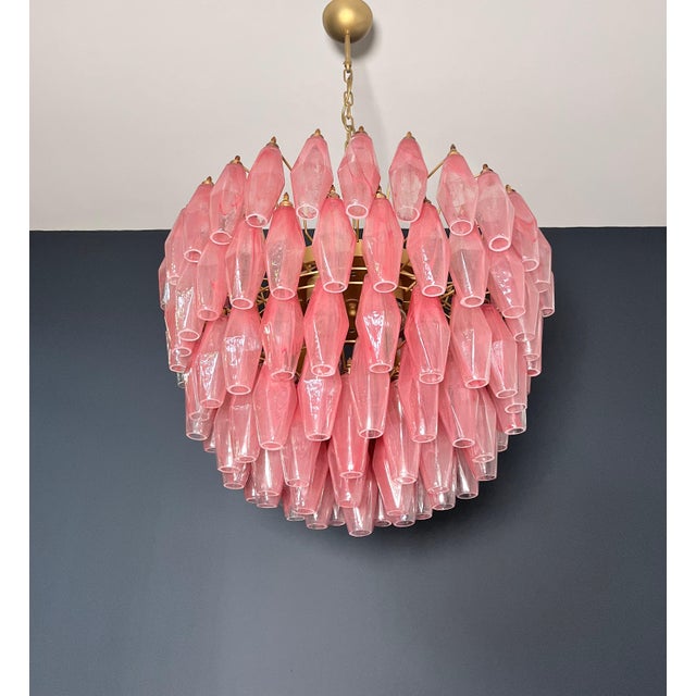 Pink Alabaster Murano Glass Poliedri Chandelier, 1990s For Sale - Image 10 of 18