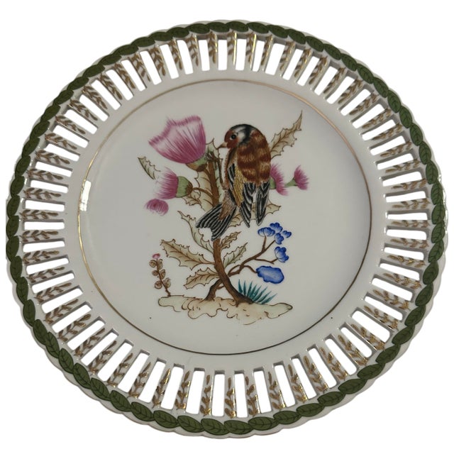 Vintage Porcelain Reticulated Cabinet Plates - A Pair For Sale - Image 9 of 12